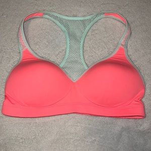 Victorias Secret PINK Yoga Bra Neon Pink/Turquoise Size Small